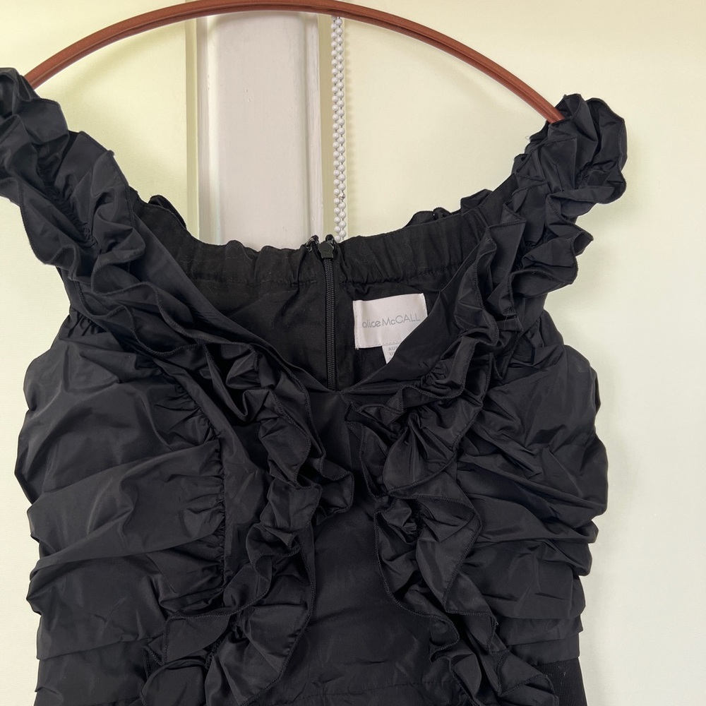 Alice McCall Black Ruffled Midi Dress